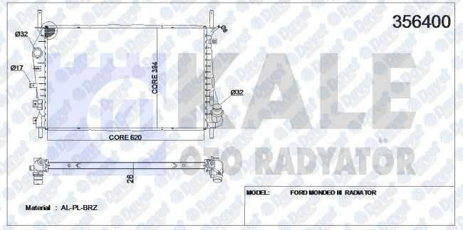 KLR-356400 Su Radyatoru Brazing Klimali (Ford  Mondeo 2.0 Tdci  02-07)